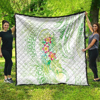 Summer Green Polynesian Jellyfish Quilt Watercolor Glows - Polynesian Pride