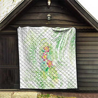 Summer Green Polynesian Jellyfish Quilt Watercolor Glows - Polynesian Pride