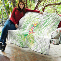 Summer Green Polynesian Jellyfish Quilt Watercolor Glows - Polynesian Pride