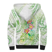 Summer Green Polynesian Jellyfish Sherpa Hoodie Watercolor Glows LT7 - Polynesian Pride