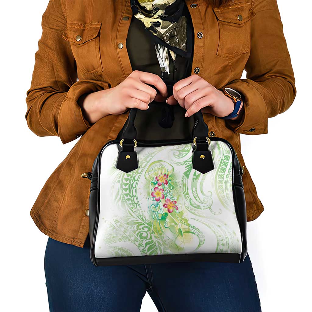 Summer Green Polynesian Jellyfish Shoulder Handbag Watercolor Glows - Polynesian Pride