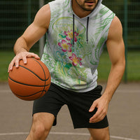 Summer Green Polynesian Jellyfish Sleeveless Hoodie Watercolor Glows LT7 - Polynesian Pride