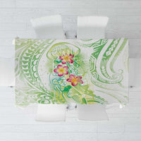 Summer Green Polynesian Jellyfish Tablecloth Watercolor Glows LT7 Light Green - Polynesian Pride