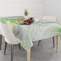 Summer Green Polynesian Jellyfish Tablecloth Watercolor Glows LT7 - Polynesian Pride