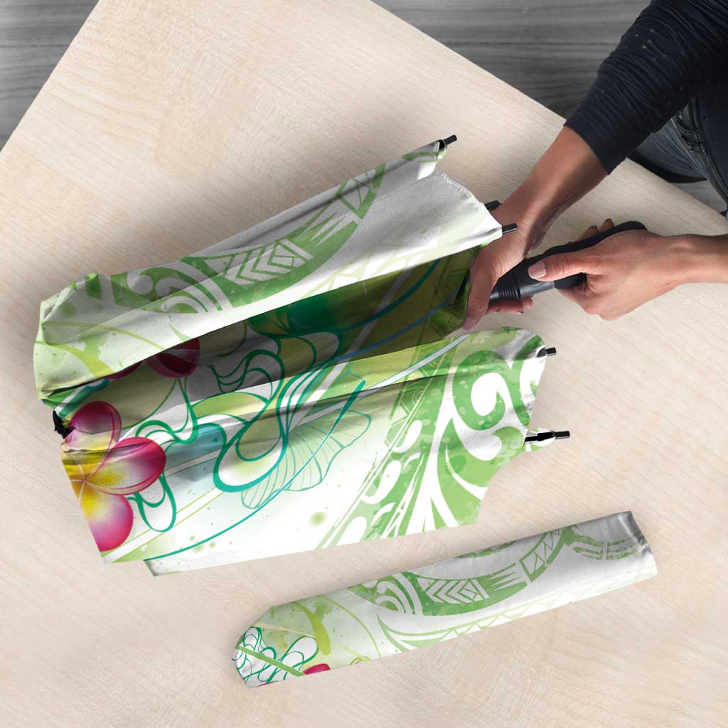 Summer Green Polynesian Jellyfish Umbrella Watercolor Glows LT7 - Polynesian Pride