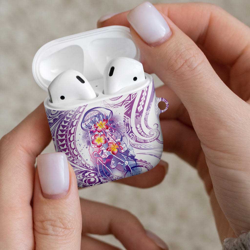 Lavender Polynesian Jellyfish AirPods Case Watercolor Glows LT7 - Polynesian Pride