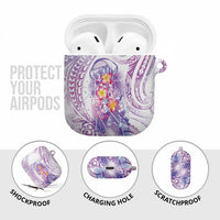 Lavender Polynesian Jellyfish AirPods Case Watercolor Glows LT7 - Polynesian Pride