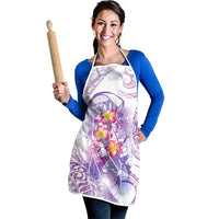 Lavender Polynesian Jellyfish Apron Watercolor Glows LT7 - Polynesian Pride