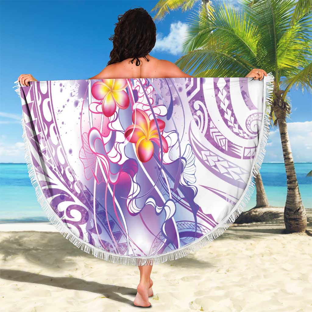 Lavender Polynesian Jellyfish Beach Blanket Watercolor Glows LT7 - Polynesian Pride
