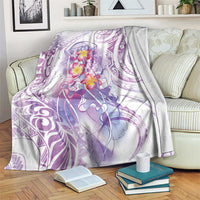 Lavender Polynesian Jellyfish Blanket Watercolor Glows - Polynesian Pride