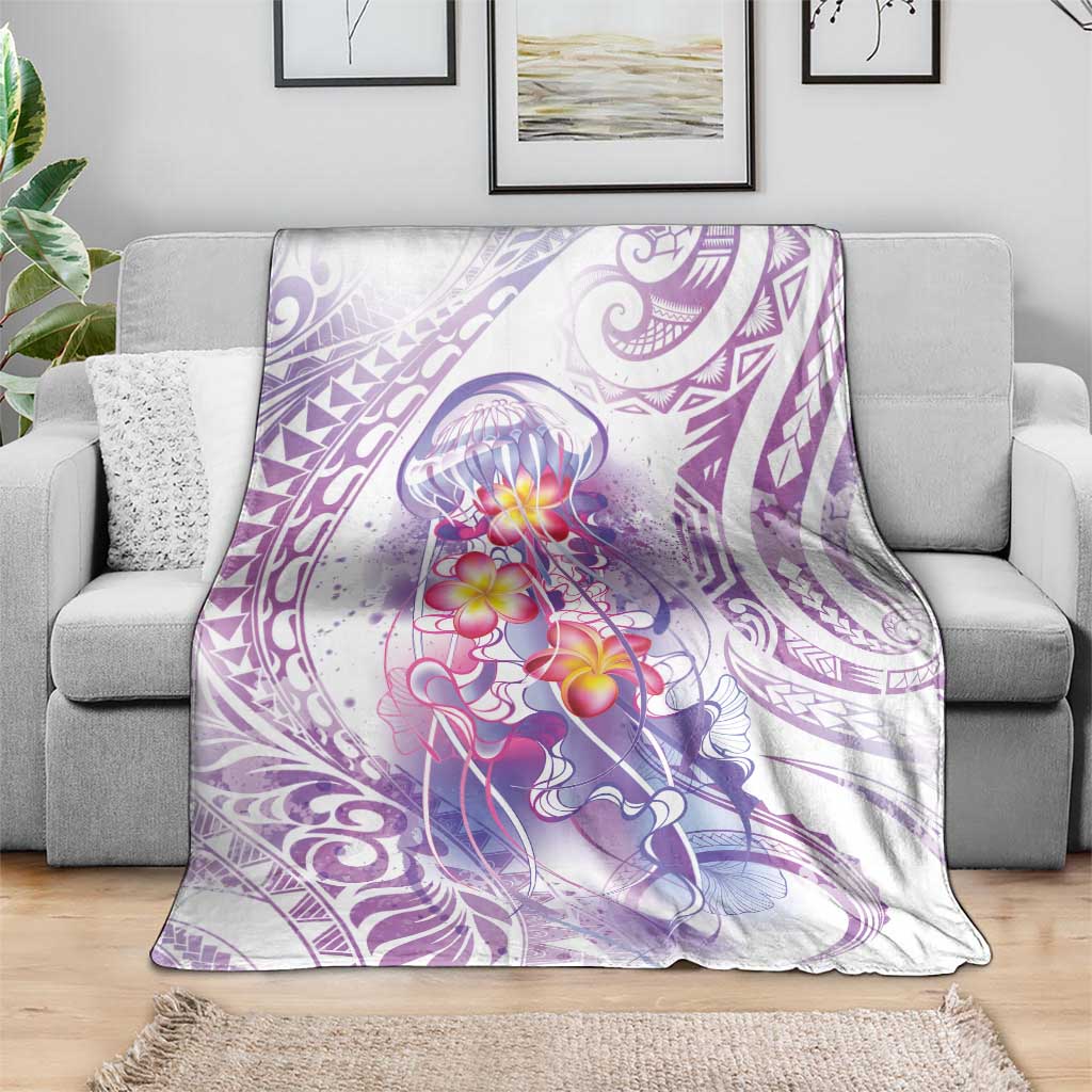 Lavender Polynesian Jellyfish Blanket Watercolor Glows - Polynesian Pride