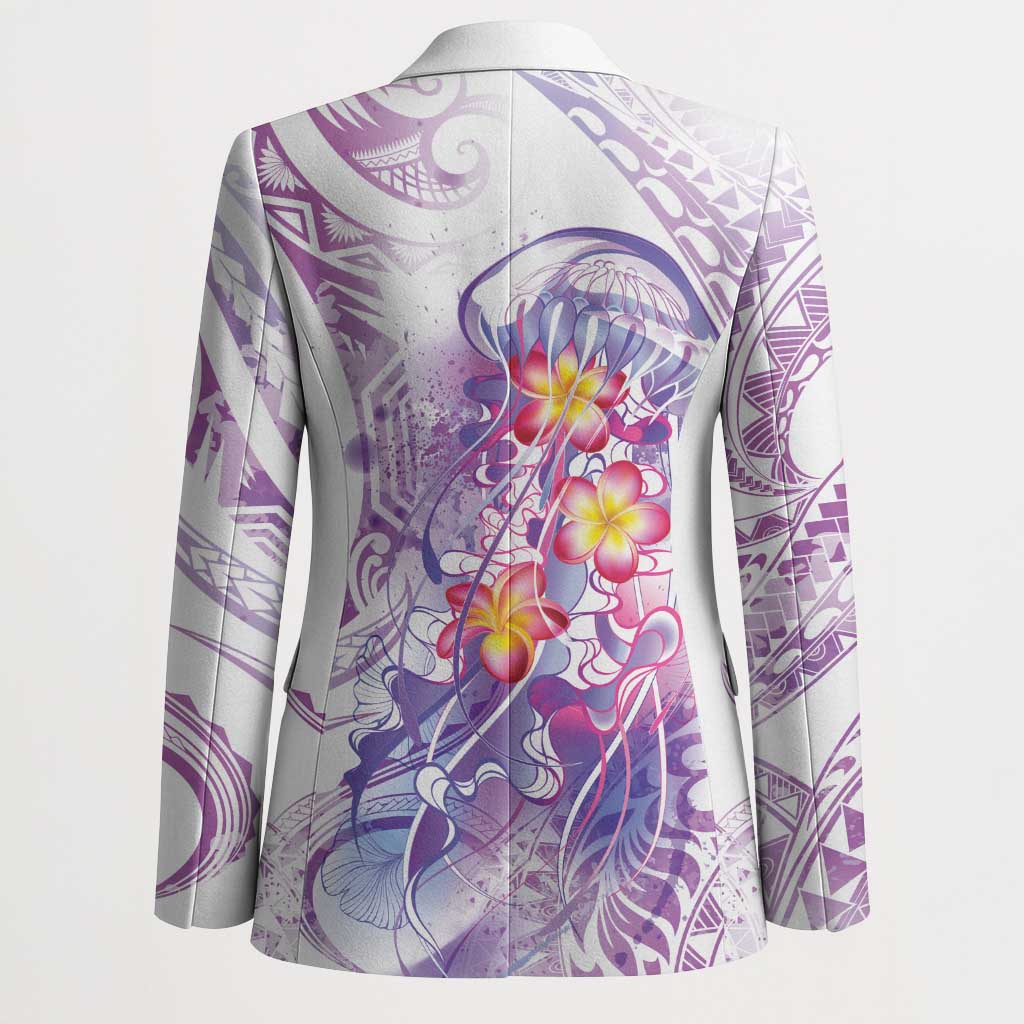 Lavender Polynesian Jellyfish Blazer Watercolor Glows - Polynesian Pride