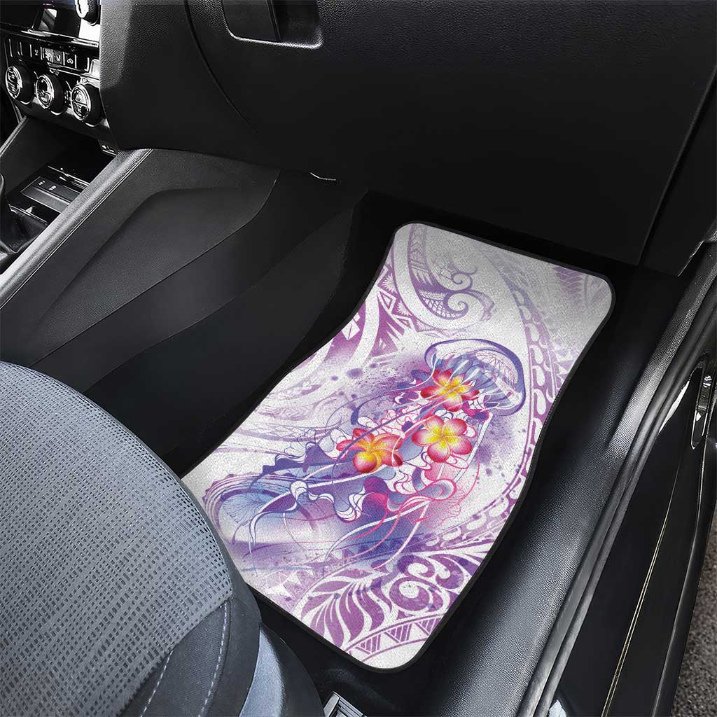 Lavender Polynesian Jellyfish Car Mats Watercolor Glows LT7 - Polynesian Pride