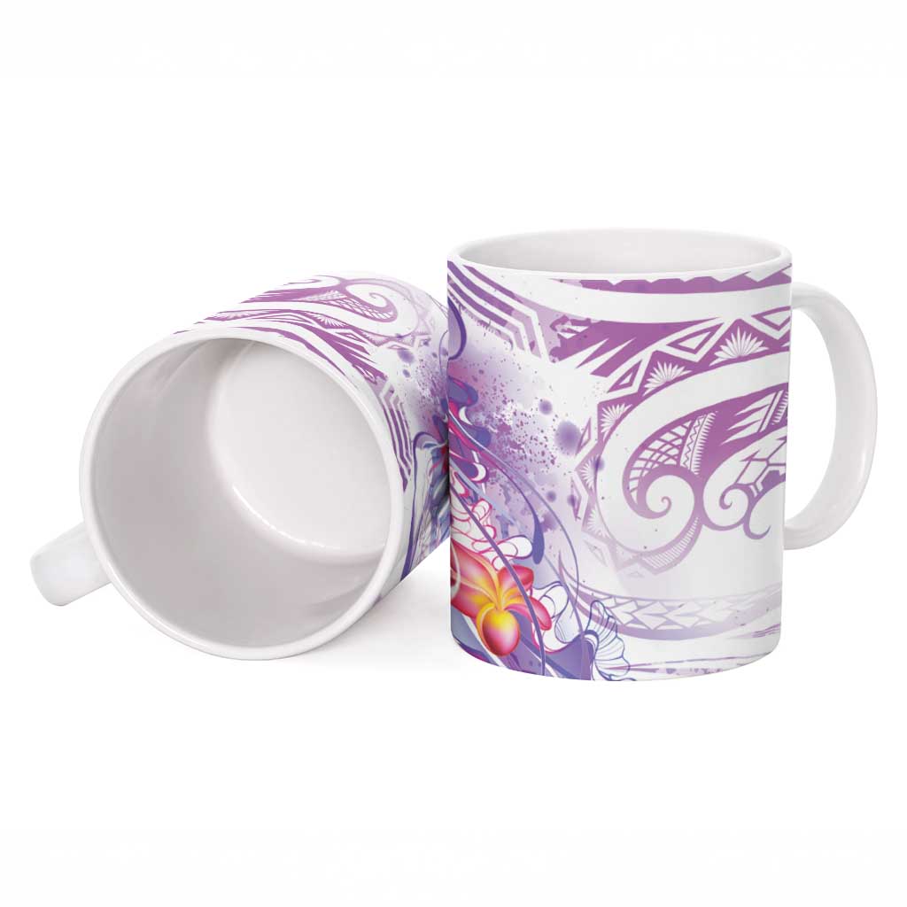 Lavender Polynesian Jellyfish Ceramic Mug Watercolor Glows LT7 - Polynesian Pride