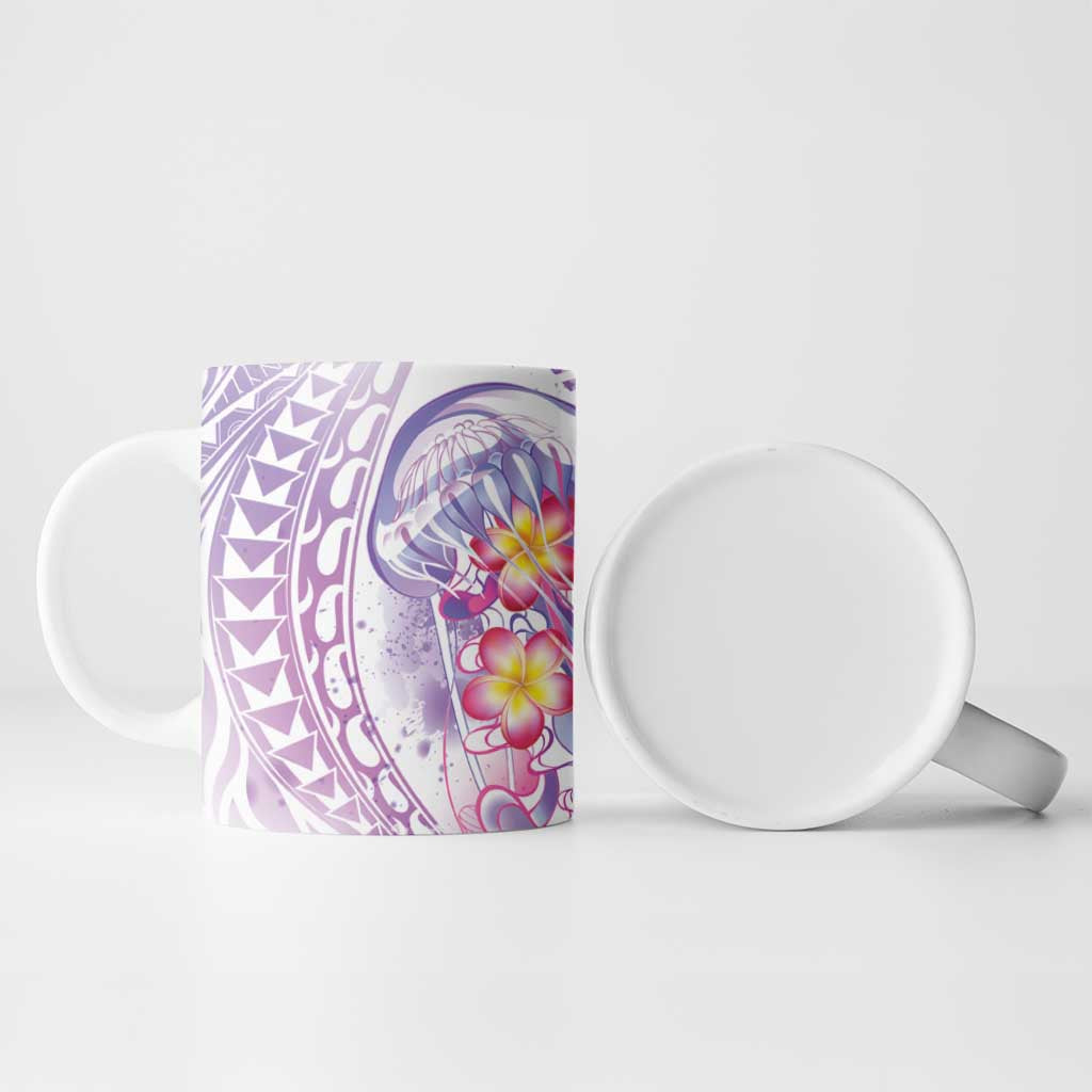Lavender Polynesian Jellyfish Ceramic Mug Watercolor Glows LT7 - Polynesian Pride