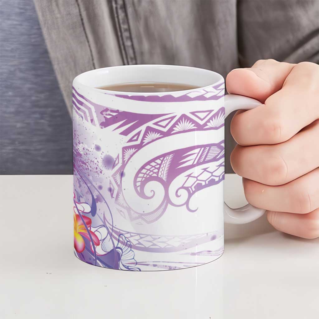 Lavender Polynesian Jellyfish Ceramic Mug Watercolor Glows LT7 - Polynesian Pride