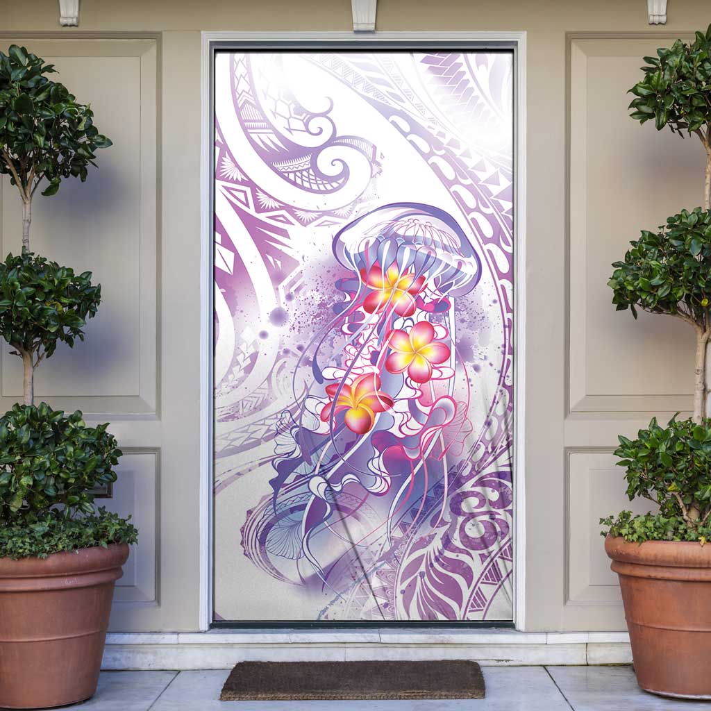 Lavender Polynesian Jellyfish Door Cover Watercolor Glows LT7 Lavender - Polynesian Pride