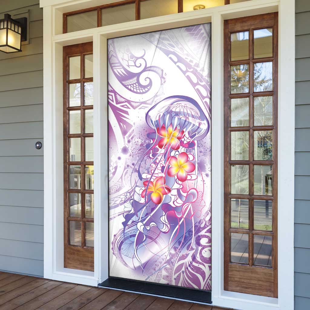 Lavender Polynesian Jellyfish Door Cover Watercolor Glows LT7 - Polynesian Pride
