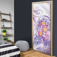 Lavender Polynesian Jellyfish Door Cover Watercolor Glows LT7 - Polynesian Pride