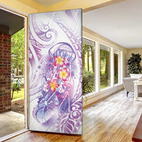 Lavender Polynesian Jellyfish Door Cover Watercolor Glows LT7 - Polynesian Pride