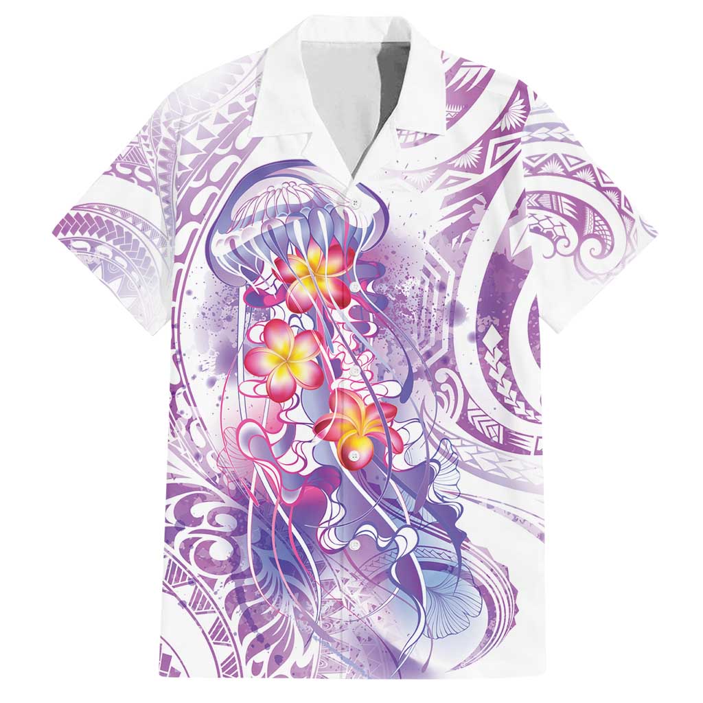Lavender Polynesian Jellyfish Family Matching Tank Maxi Dress and Hawaiian Shirt Watercolor Glows - Polynesian Pride