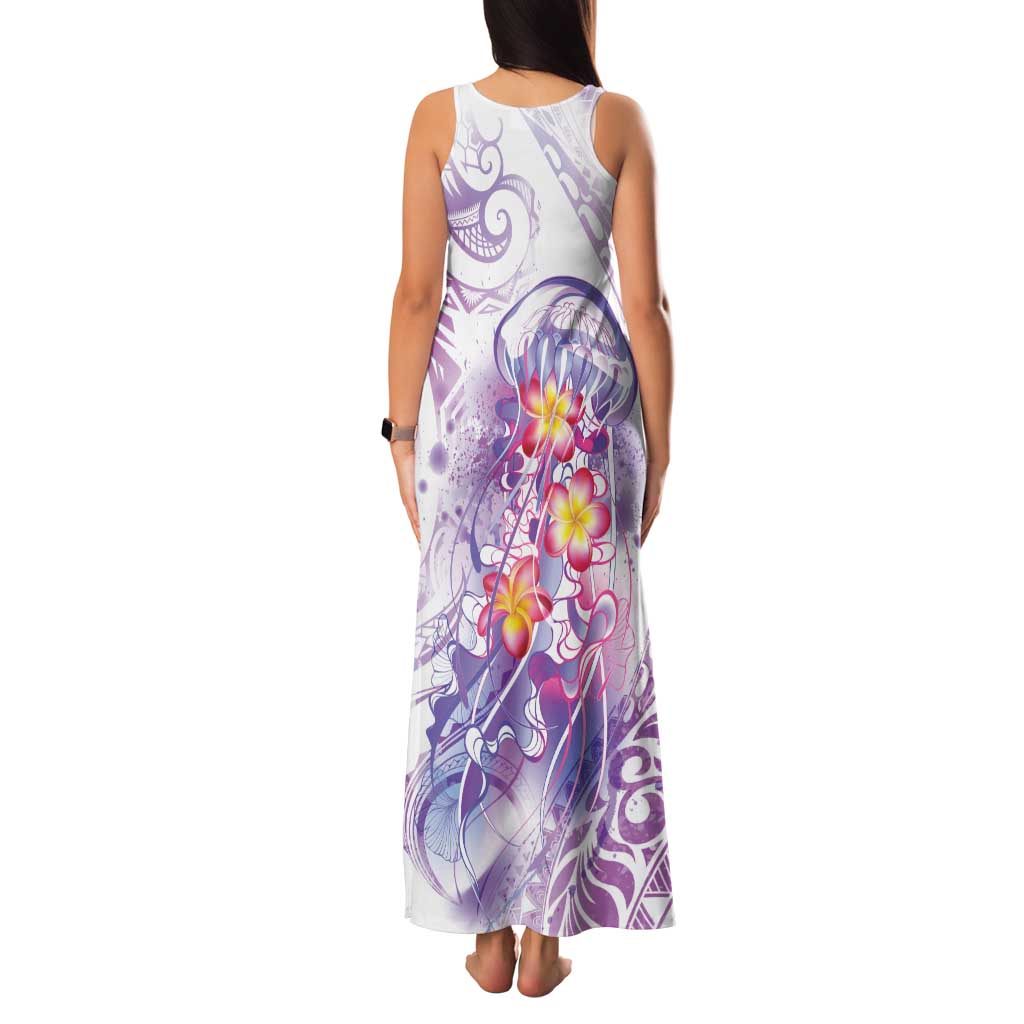 Lavender Polynesian Jellyfish Family Matching Tank Maxi Dress and Hawaiian Shirt Watercolor Glows - Polynesian Pride