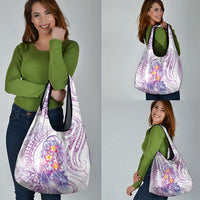 Lavender Polynesian Jellyfish Grocery Bag Watercolor Glows - Polynesian Pride