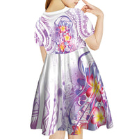Lavender Polynesian Jellyfish Kid Short Sleeve Dress Watercolor Glows - Polynesian Pride
