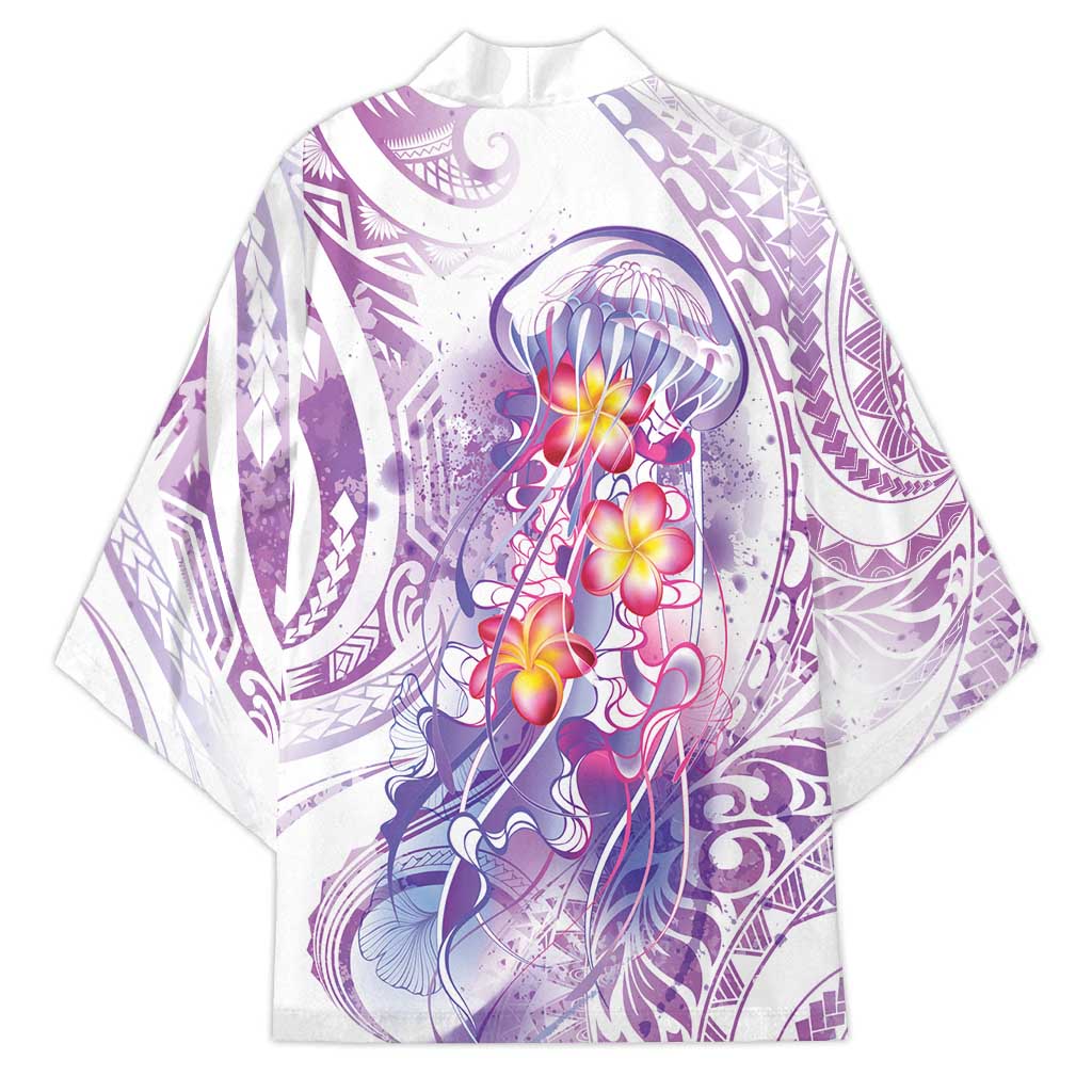 Lavender Polynesian Jellyfish Kimono Watercolor Glows LT7 - Polynesian Pride