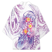 Lavender Polynesian Jellyfish Kimono Watercolor Glows LT7 - Polynesian Pride