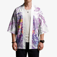 Lavender Polynesian Jellyfish Kimono Watercolor Glows LT7 - Polynesian Pride