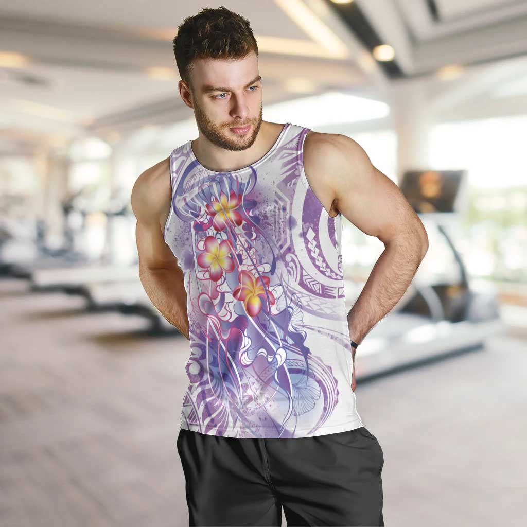 Lavender Polynesian Jellyfish Men Tank Top Watercolor Glows LT7 Lavender - Polynesian Pride