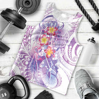 Lavender Polynesian Jellyfish Men Tank Top Watercolor Glows LT7 - Polynesian Pride