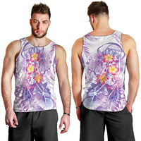 Lavender Polynesian Jellyfish Men Tank Top Watercolor Glows LT7 - Polynesian Pride