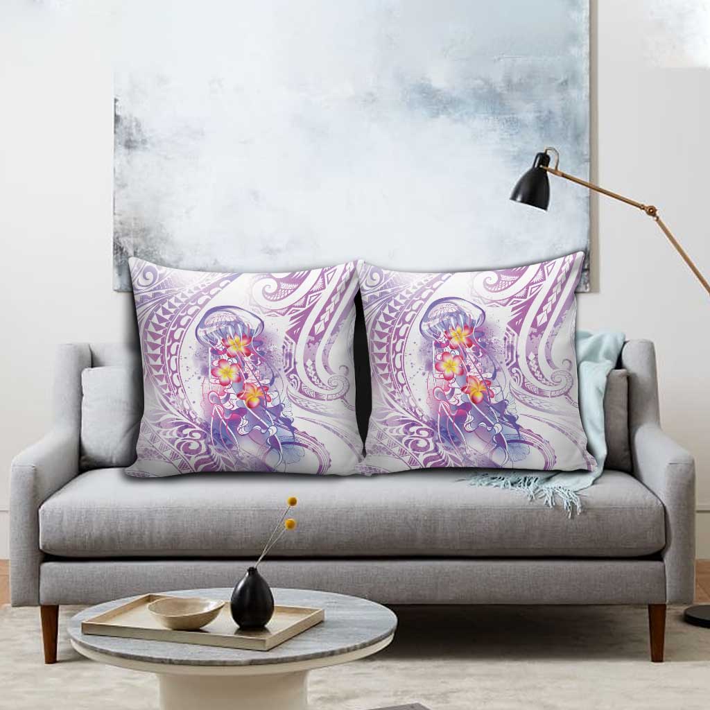 Lavender Polynesian Jellyfish Pillow Cover Watercolor Glows - Polynesian Pride