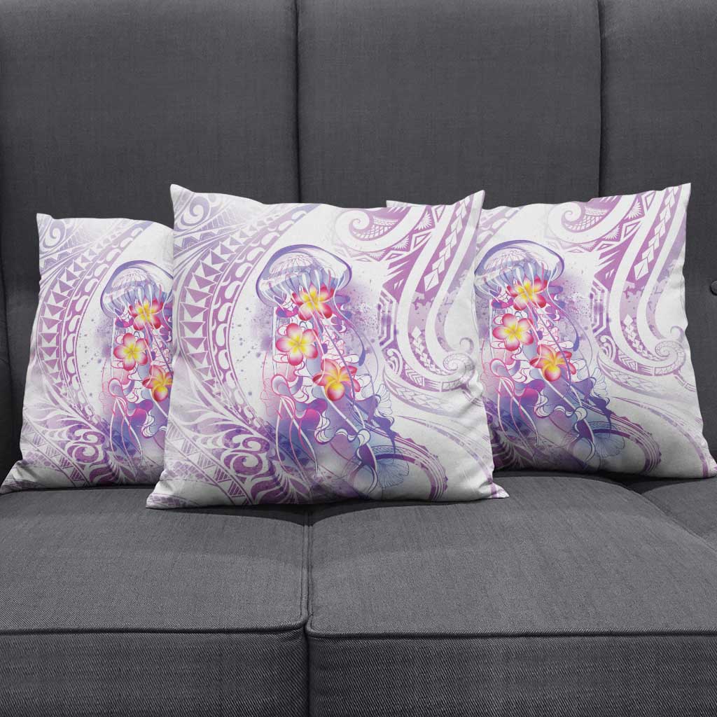 Lavender Polynesian Jellyfish Pillow Cover Watercolor Glows - Polynesian Pride