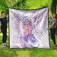Lavender Polynesian Jellyfish Quilt Watercolor Glows - Polynesian Pride