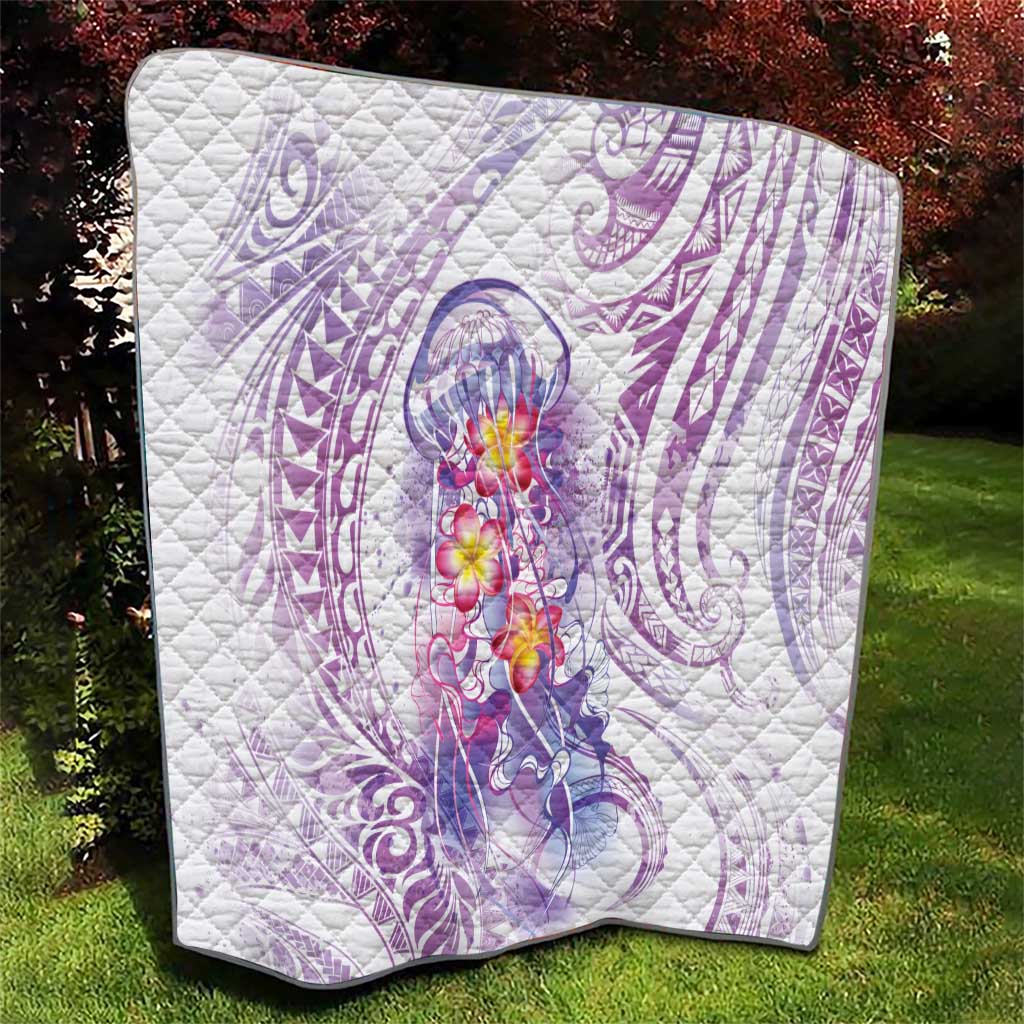 Lavender Polynesian Jellyfish Quilt Watercolor Glows - Polynesian Pride