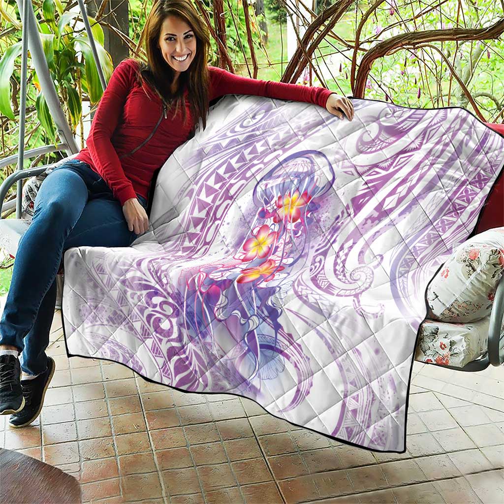 Lavender Polynesian Jellyfish Quilt Watercolor Glows - Polynesian Pride