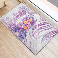 Lavender Polynesian Jellyfish Rubber Doormat Watercolor Glows LT7 - Polynesian Pride