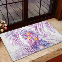 Lavender Polynesian Jellyfish Rubber Doormat Watercolor Glows LT7 - Polynesian Pride