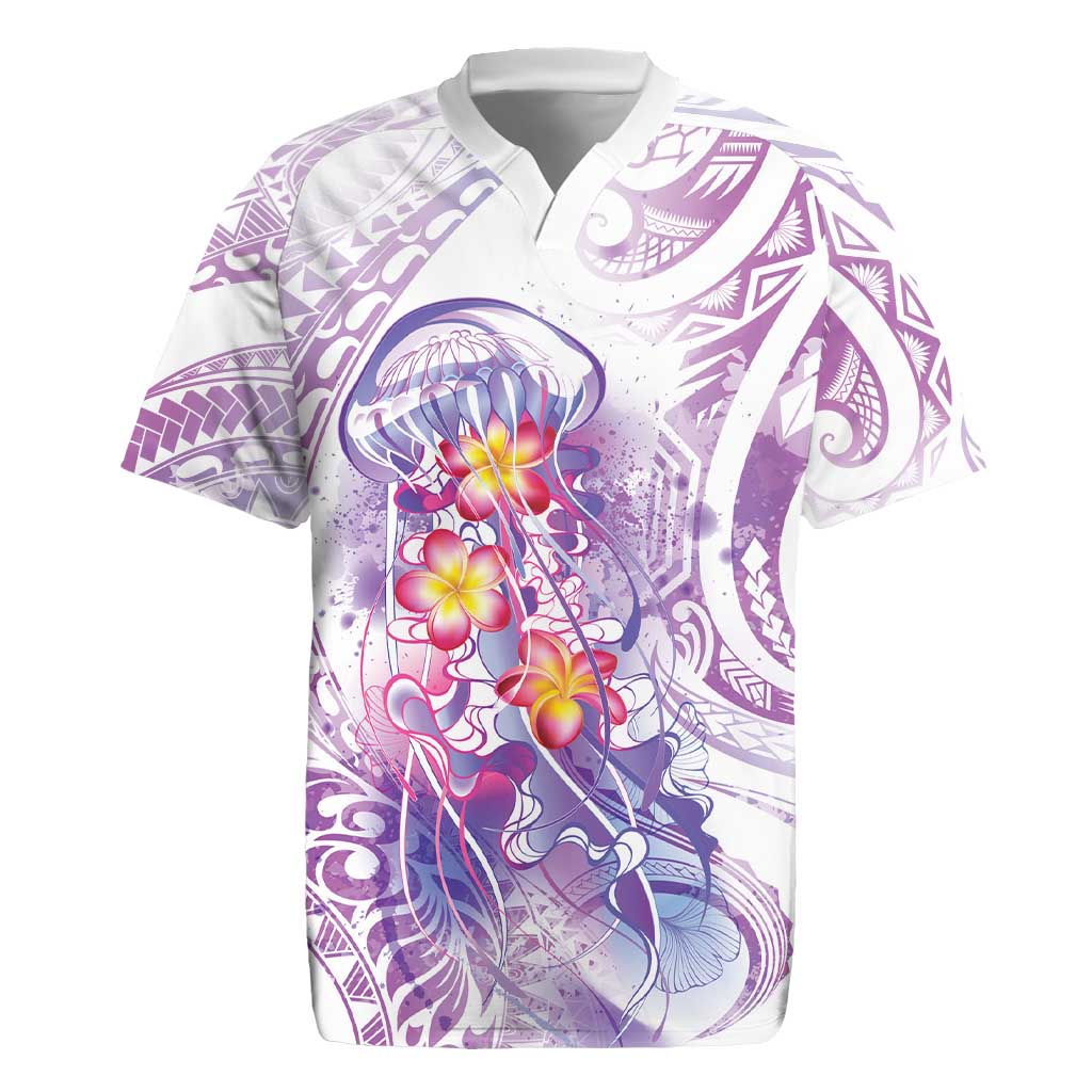 Lavender Polynesian Jellyfish Rugby Jersey Watercolor Glows LT7 Lavender - Polynesian Pride