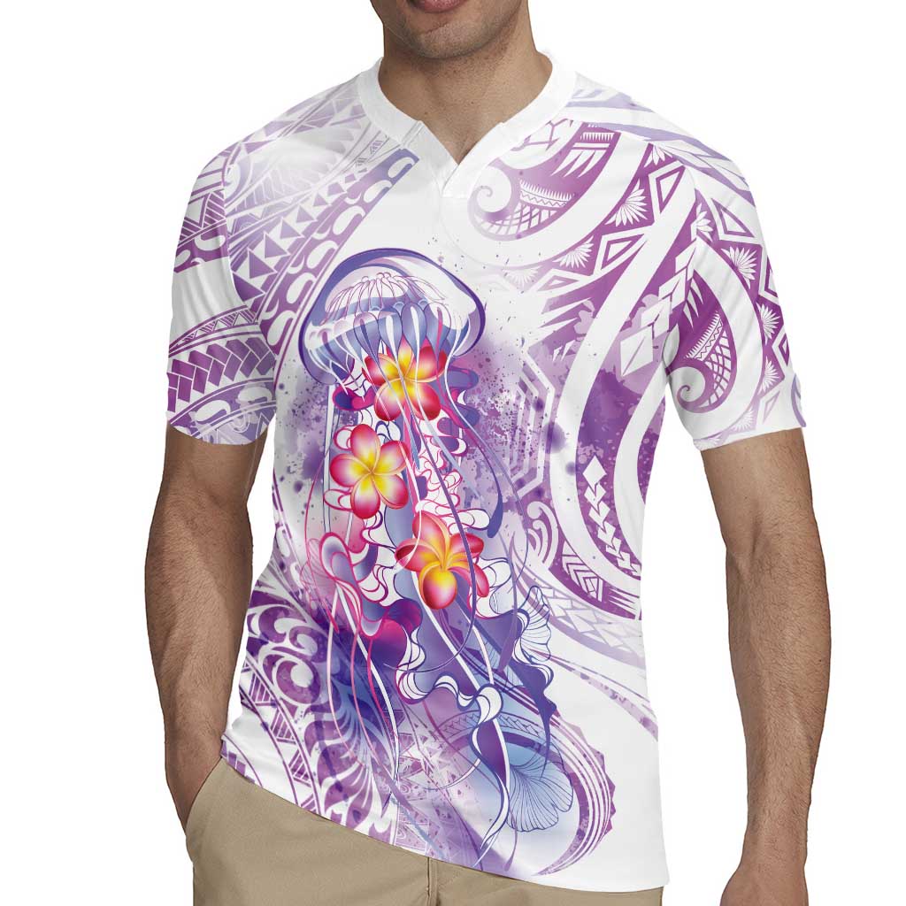 Lavender Polynesian Jellyfish Rugby Jersey Watercolor Glows LT7 - Polynesian Pride