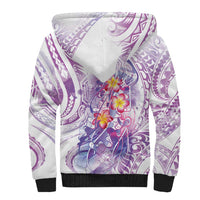 Lavender Polynesian Jellyfish Sherpa Hoodie Watercolor Glows LT7 - Polynesian Pride