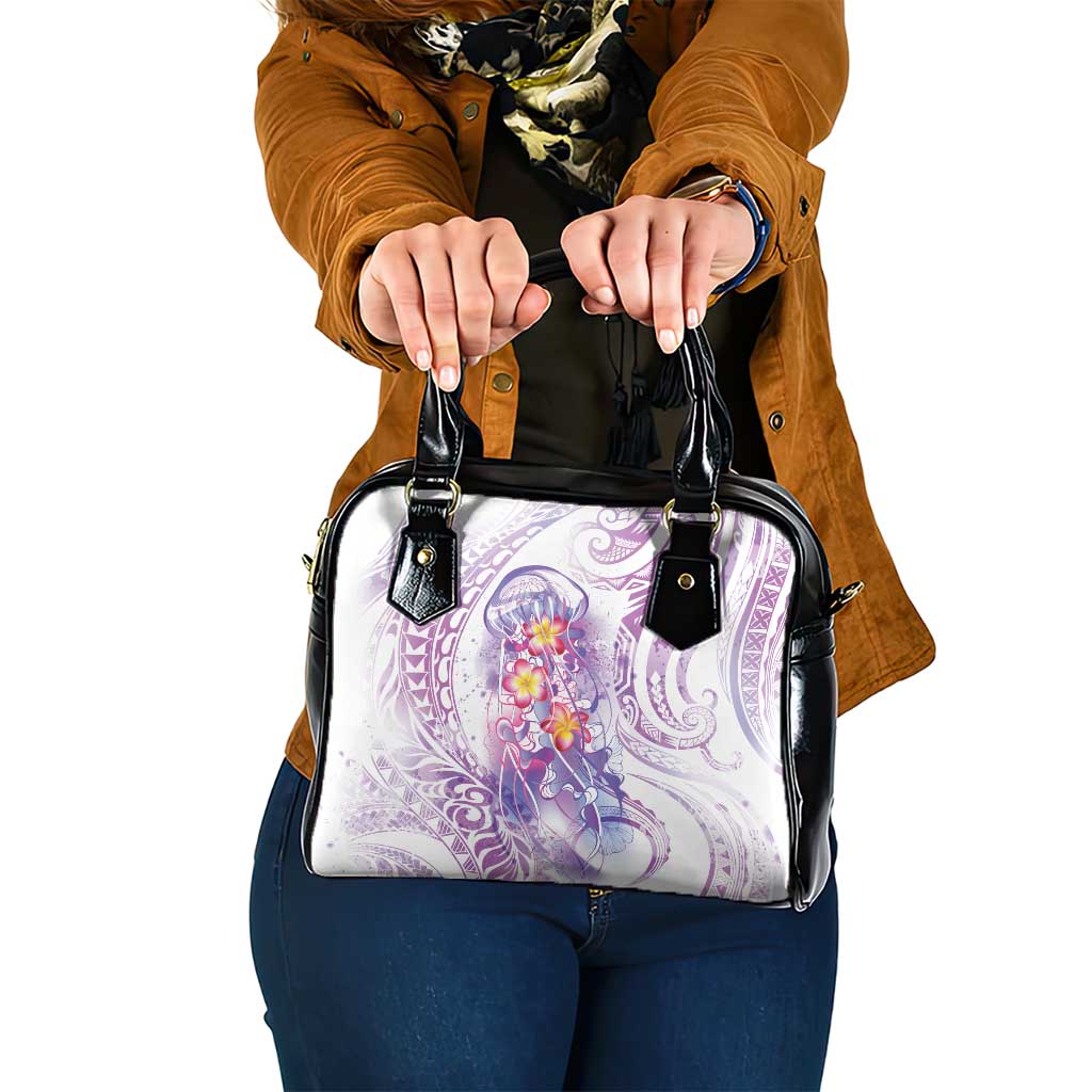 Lavender Polynesian Jellyfish Shoulder Handbag Watercolor Glows - Polynesian Pride