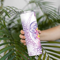 Lavender Polynesian Jellyfish Skinny Tumbler Watercolor Glows - Polynesian Pride
