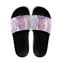 Lavender Polynesian Jellyfish Slide Sandals Watercolor Glows - Polynesian Pride
