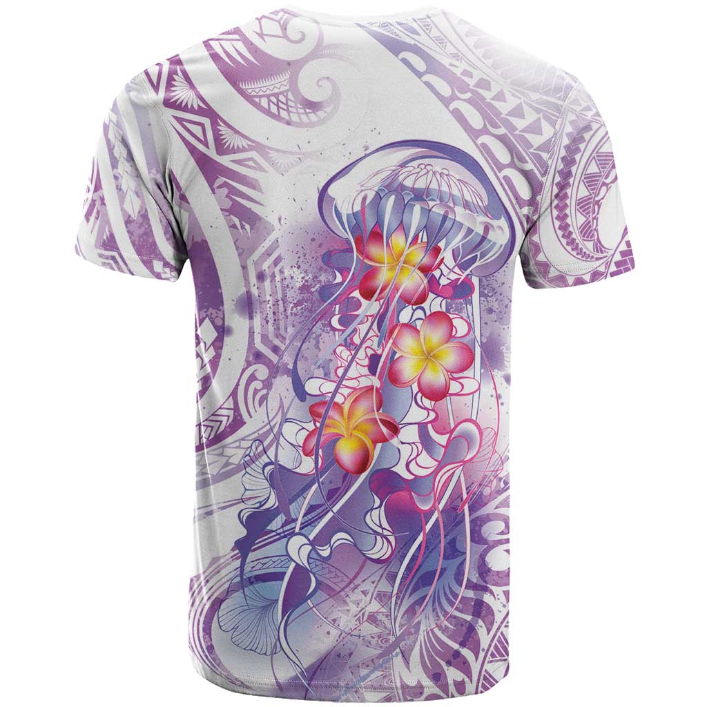 Lavender Polynesian Jellyfish T Shirt Watercolor Glows - Polynesian Pride