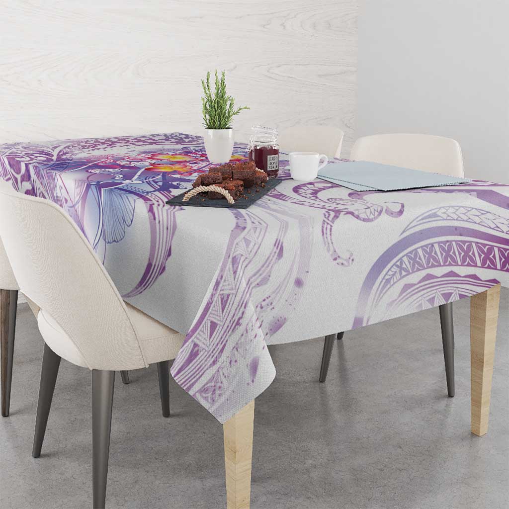 Lavender Polynesian Jellyfish Tablecloth Watercolor Glows LT7 - Polynesian Pride