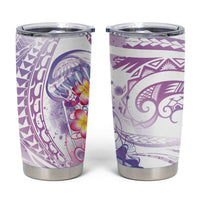 Lavender Polynesian Jellyfish Tumbler Cup Watercolor Glows - Polynesian Pride
